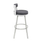 Flynn 26" Swivel Counter Stool in Black Metal with Light Gray Faux Leather By Armen Living | Bar Stools | Modishstore - 22