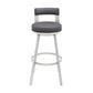 Flynn 30" Swivel Bar Stool in Black Metal with Light Gray Faux Leather By Armen Living | Bar Stools | Modishstore - 21