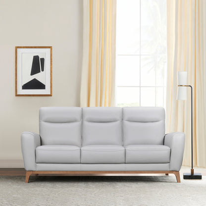 Greyson 83" Dove Gray Leather Sofa By Armen Living | Sofas | Modishstore