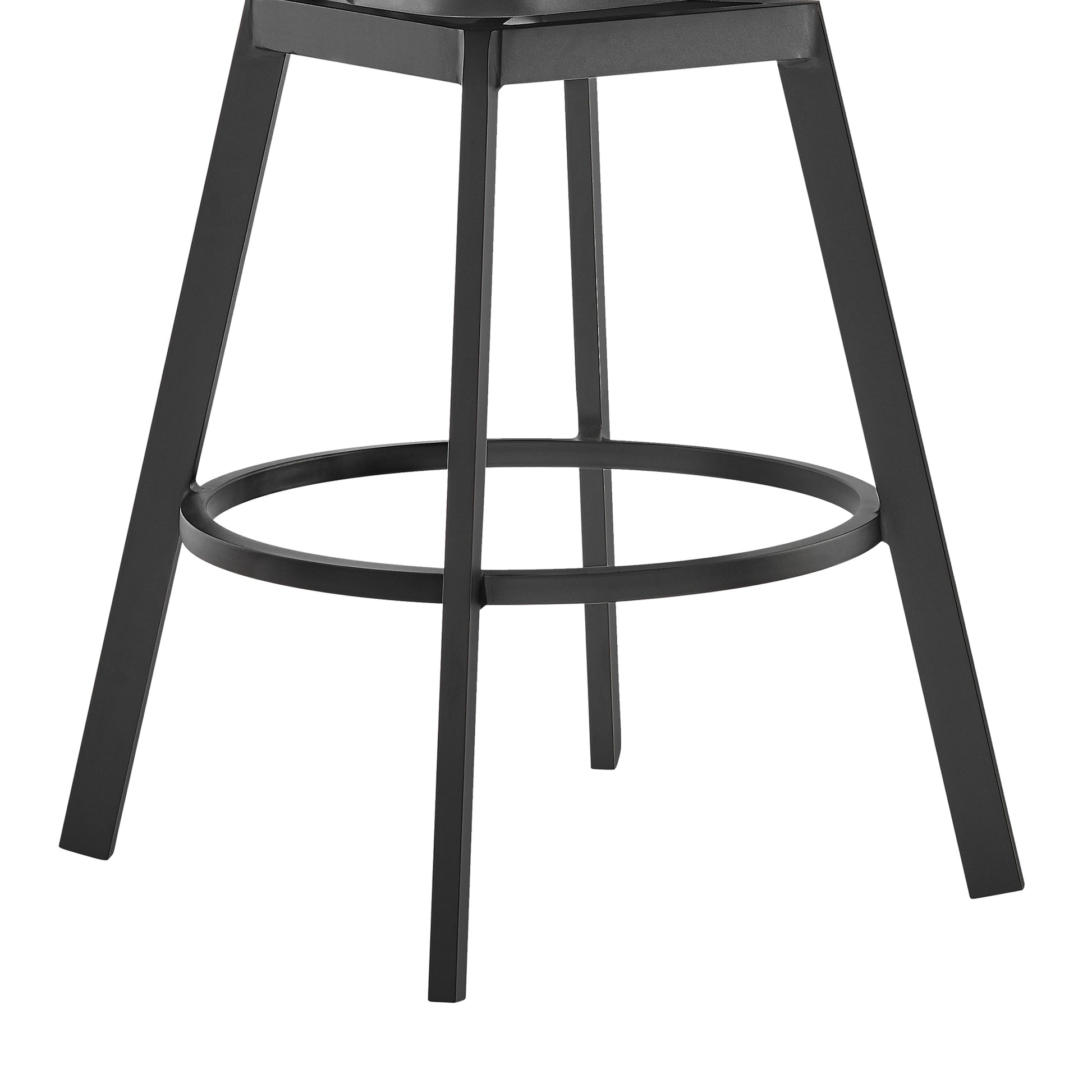 Hazel Outdoor Patio Swivel Counter Stool in Aluminum with Teak Wood and Charcoal Cushion By Armen Living | Bar Stools | Modishstore - 8