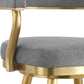 Justin 30" Swivel Bar Stool with Gold Brushed Stainless Steel and Anchor Gray Fabric By Armen Living | Bar Stools | Modishstore - 7