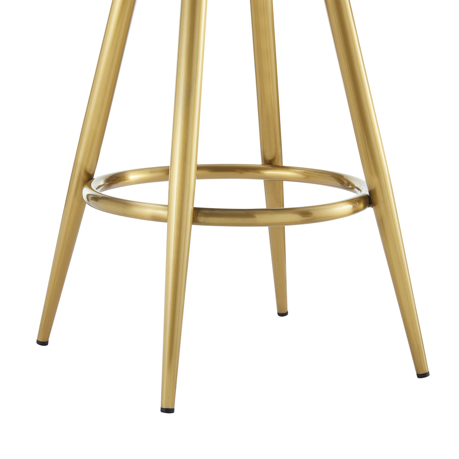 Justin 30" Swivel Bar Stool with Gold Brushed Stainless Steel and Taupe Fabric By Armen Living | Bar Stools | Modishstore - 8