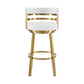 Madrid 26" Swivel Counter Stool in Gold Brushed Stainless Steel with White Faux Leather By Armen Living | Bar Stools | Modishstore - 3