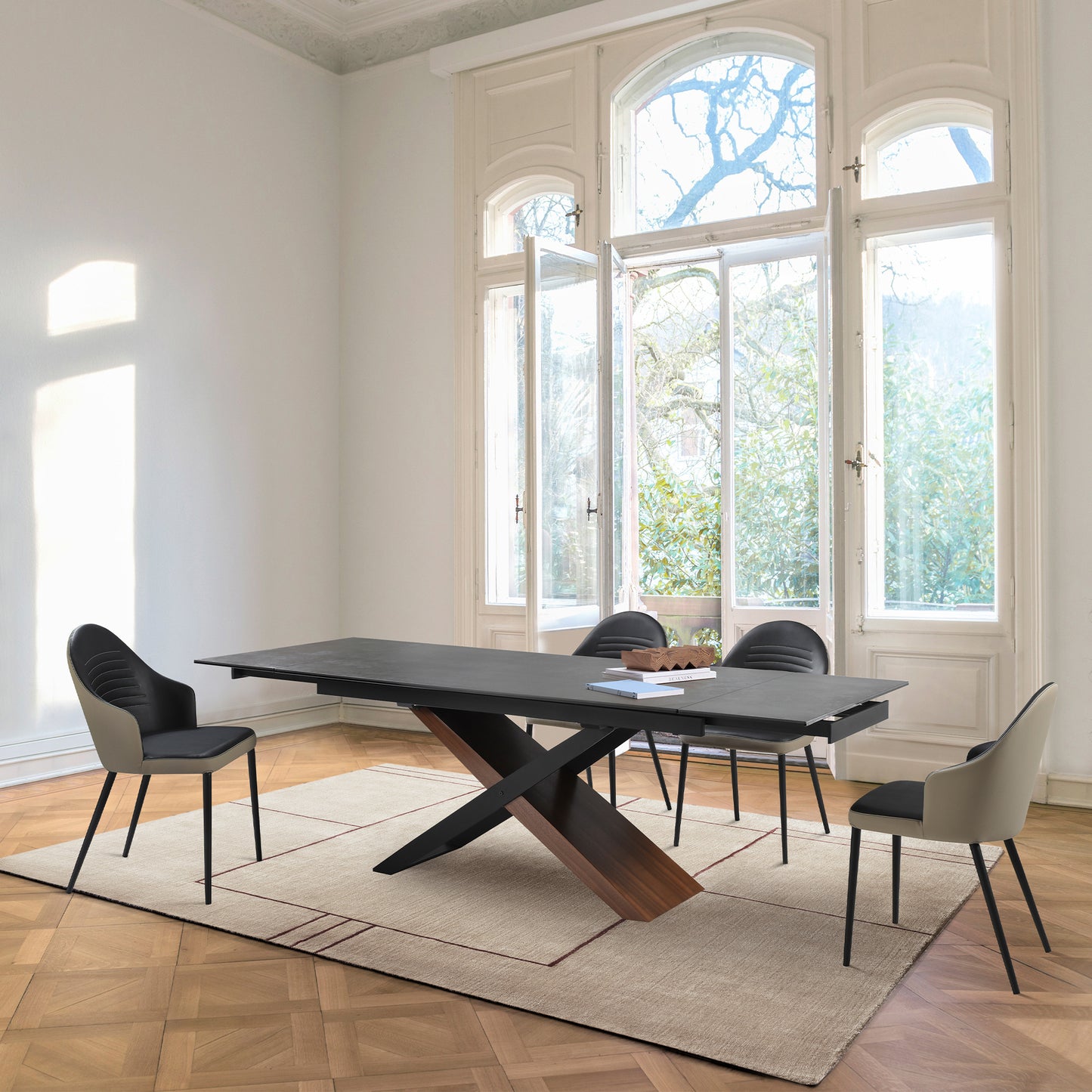 Milena Extendable Dining Table in Stone and Wood By Armen Living | Dining Tables | Modishstore - 2