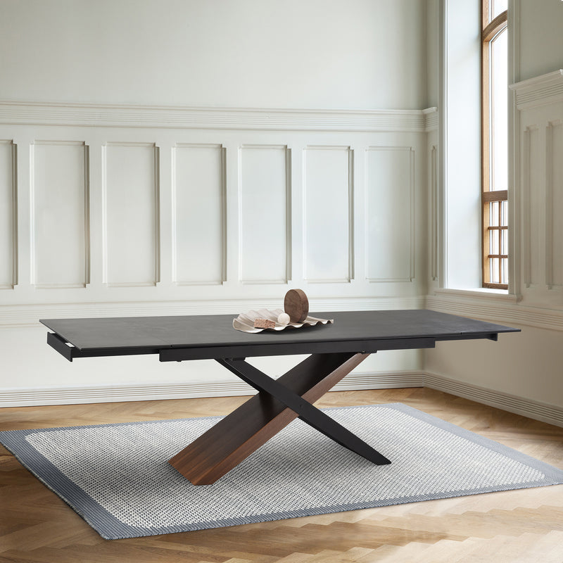 Milena Extendable Dining Table in Stone and Wood By Armen Living | Dining Tables | Modishstore