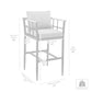 Orlando Outdoor Patio Bar Stool in Aluminum and Teak with Gray Cushions By Armen Living | Bar Stools | Modishstore - 10