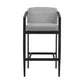 Palma Outdoor Patio Counter Height Bar Stool in Aluminum and Wicker with Gray Cushions By Armen Living | Bar Stools | Modishstore - 4