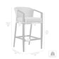 Palma Outdoor Patio Counter Height Bar Stool in Aluminum and Wicker with Gray Cushions By Armen Living | Bar Stools | Modishstore - 9