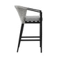 Palma Outdoor Patio Bar Stool in Aluminum and Wicker with Gray Cushions By Armen Living | Bar Stools | Modishstore - 5