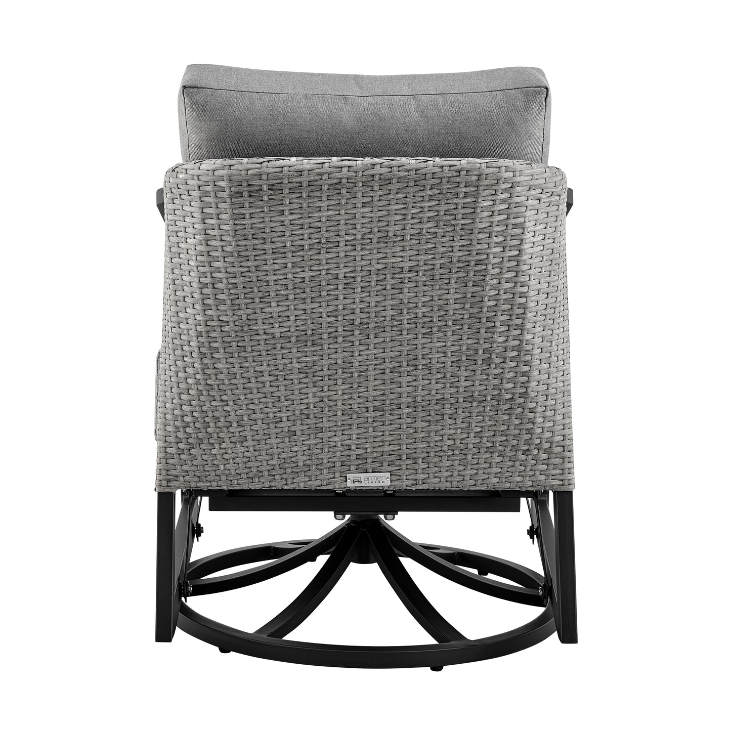 Palma Outdoor Patio Swivel Lounge Chair in Aluminum with Gray Cushions By Armen Living | Outdoor Chairs | Modishstore - 6