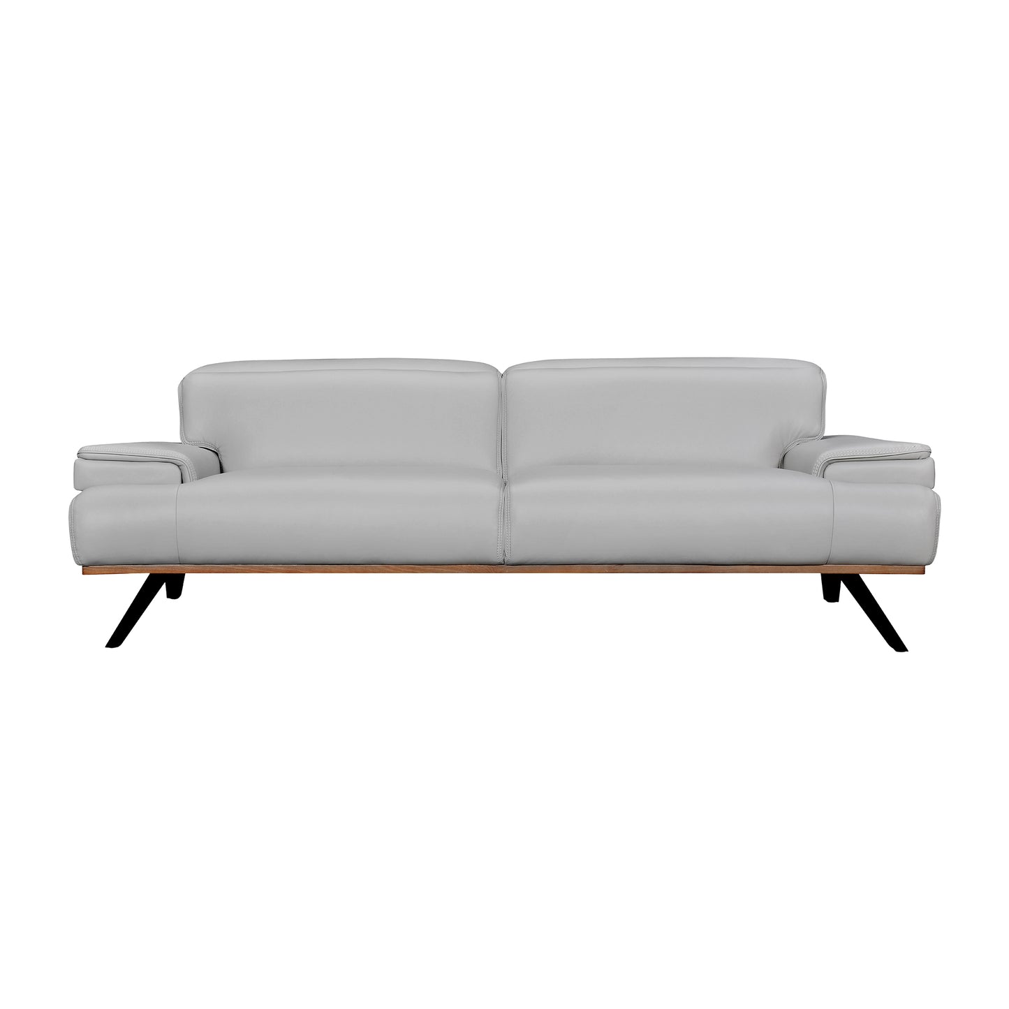 Prato 89" Dove Gray Leather Sofa By Armen Living | Sofas | Modishstore - 2