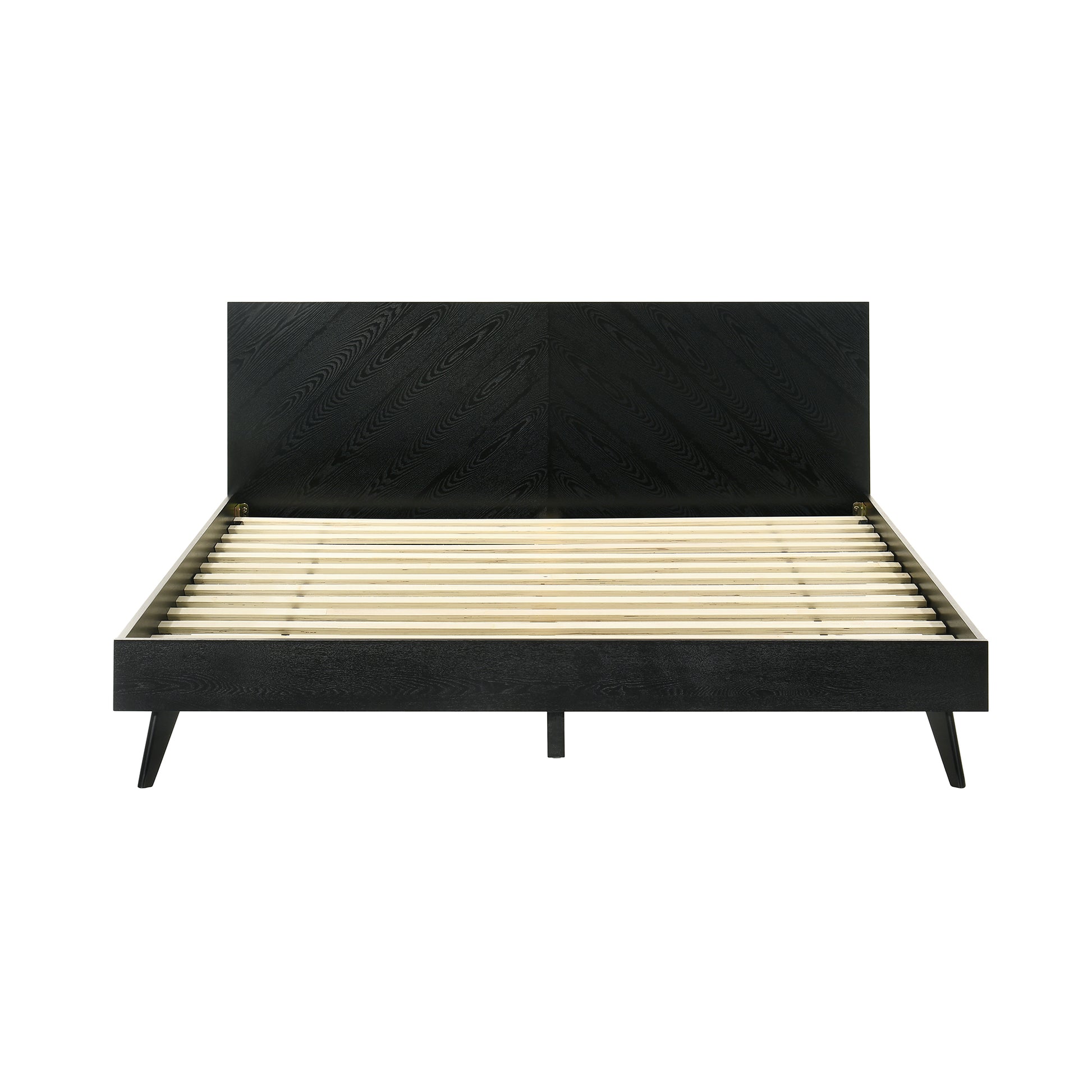 Petra King Platform Wood Bed Frame in Black Finish By Armen Living | Beds | Modishstore - 5