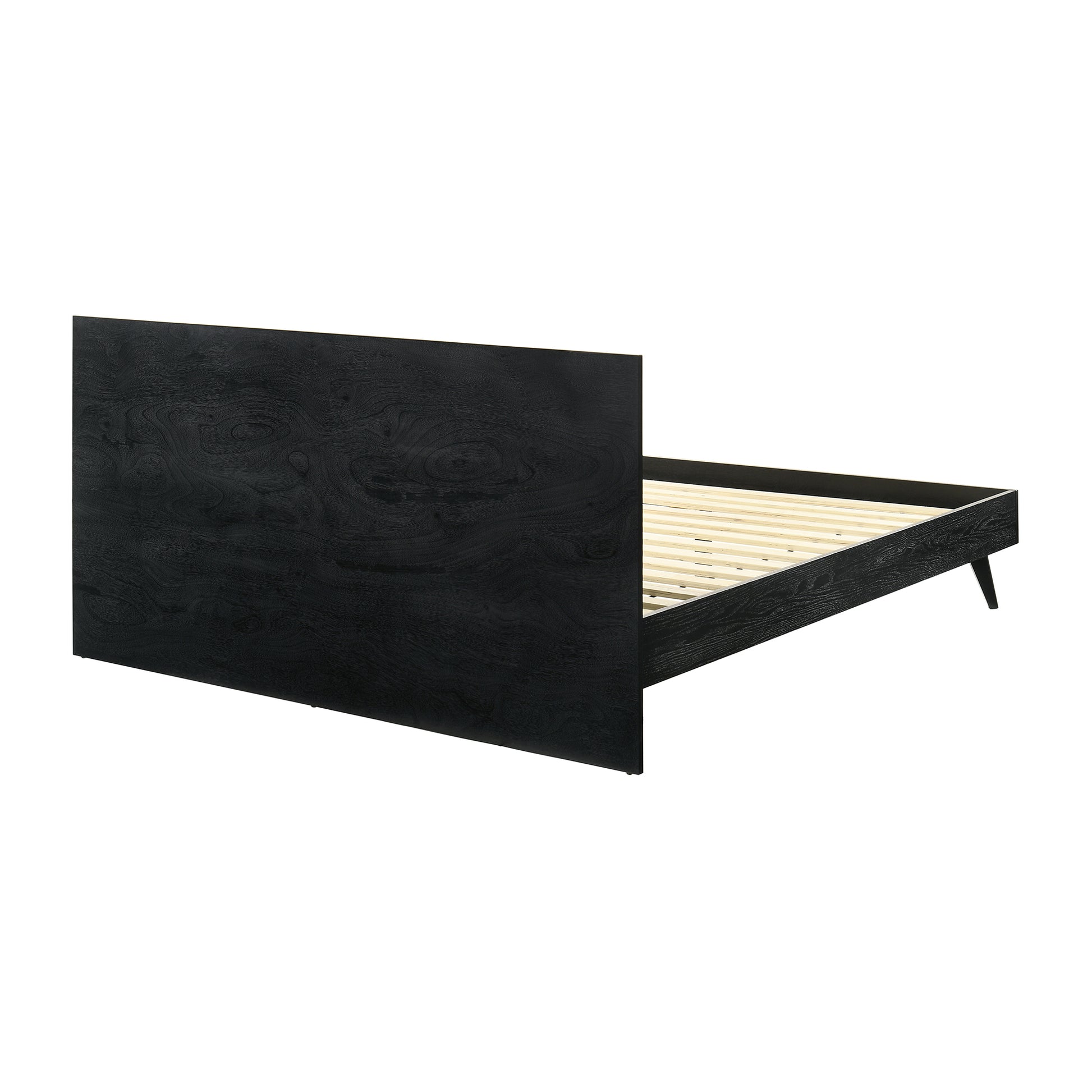 Petra King Platform Wood Bed Frame in Black Finish By Armen Living | Beds | Modishstore - 7