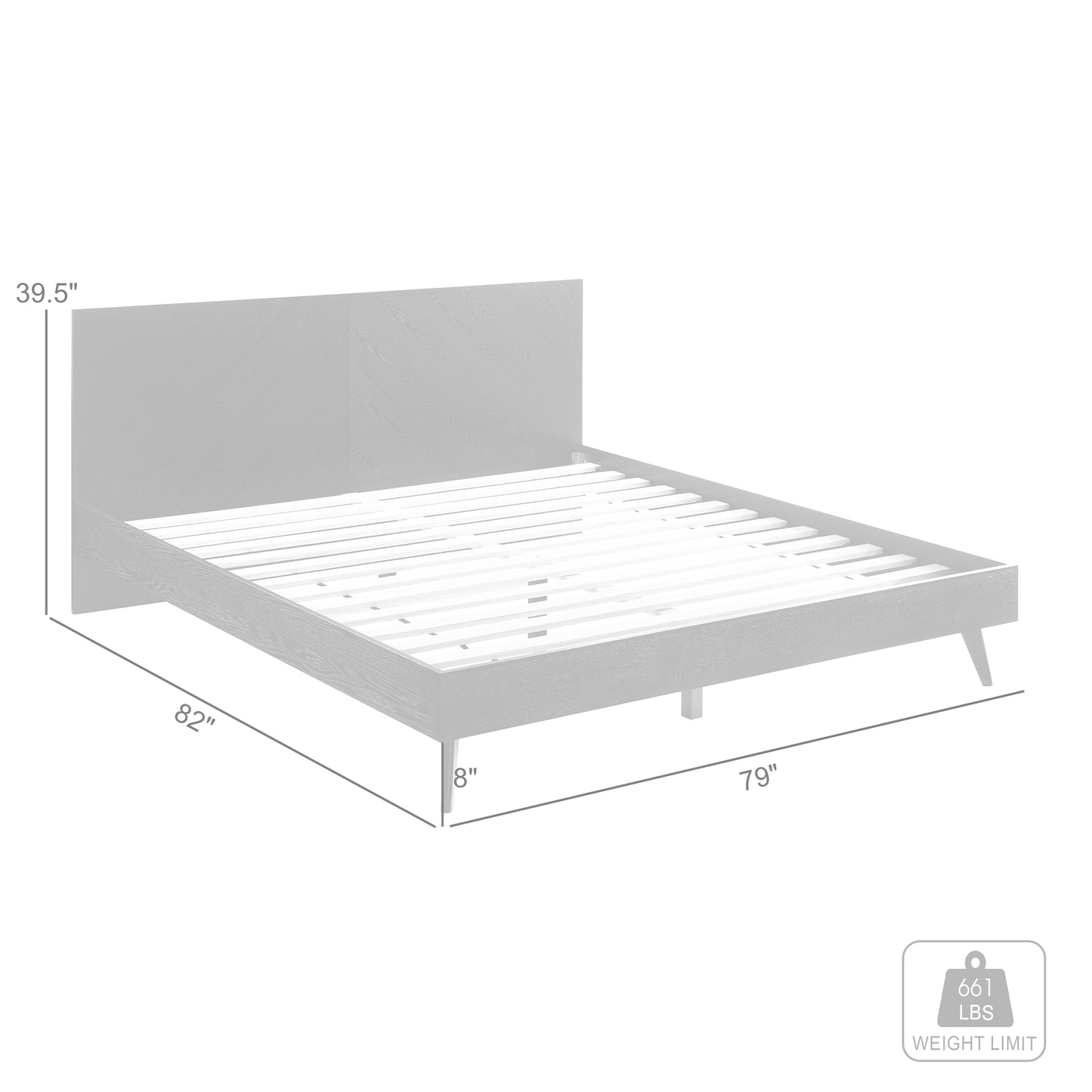 Petra King Platform Wood Bed Frame in Black Finish By Armen Living | Beds | Modishstore - 11