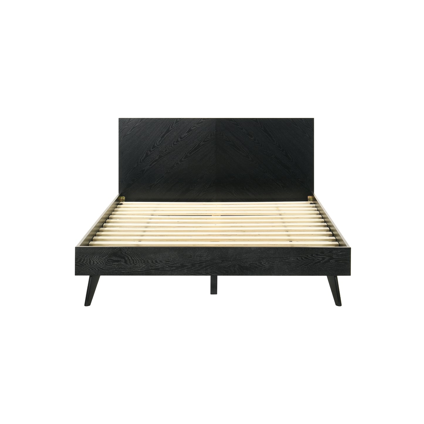 Petra Queen Platform Wood Bed Frame in Black Finish By Armen Living | Beds | Modishstore - 5