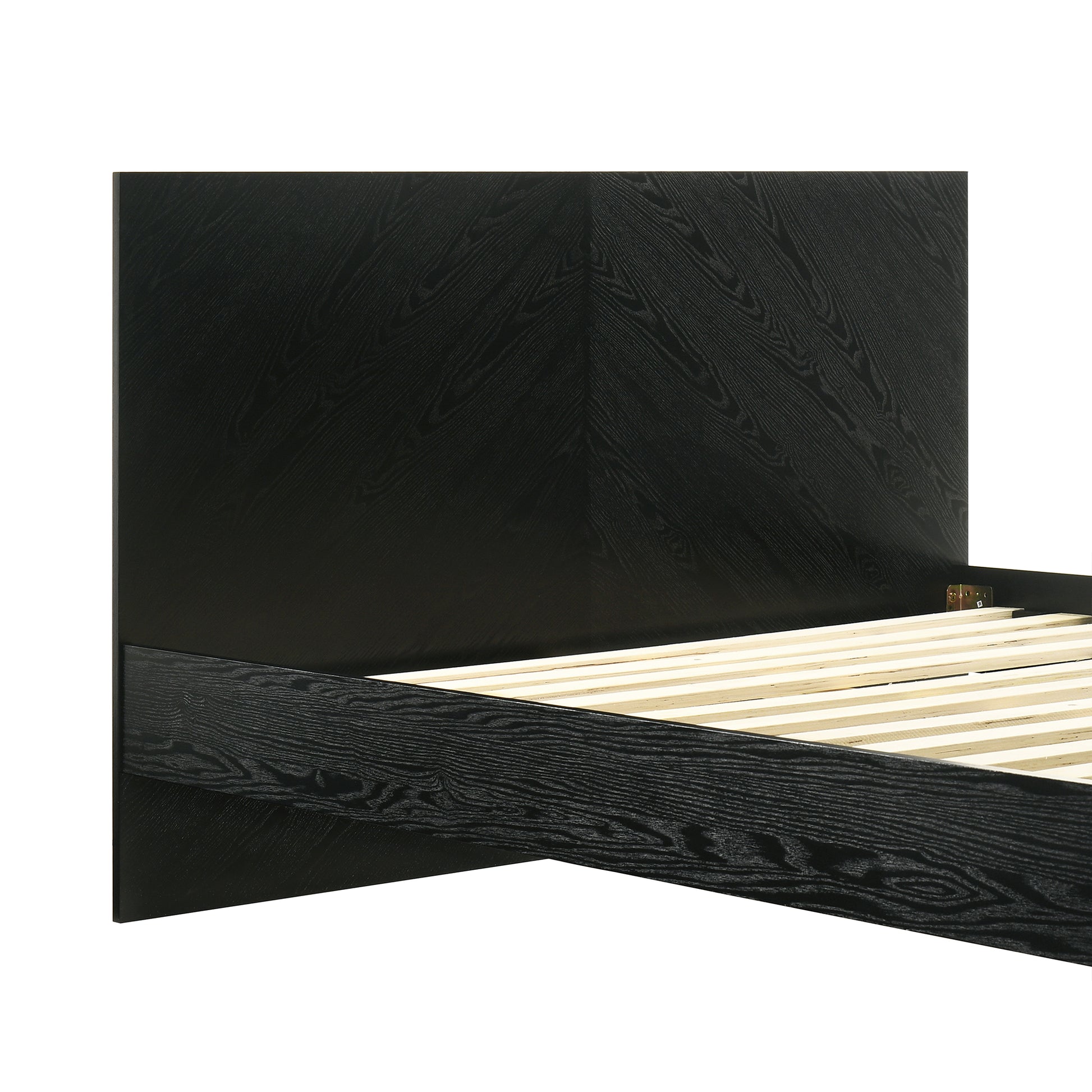 Petra Queen Platform Wood Bed Frame in Black Finish By Armen Living | Beds | Modishstore - 12