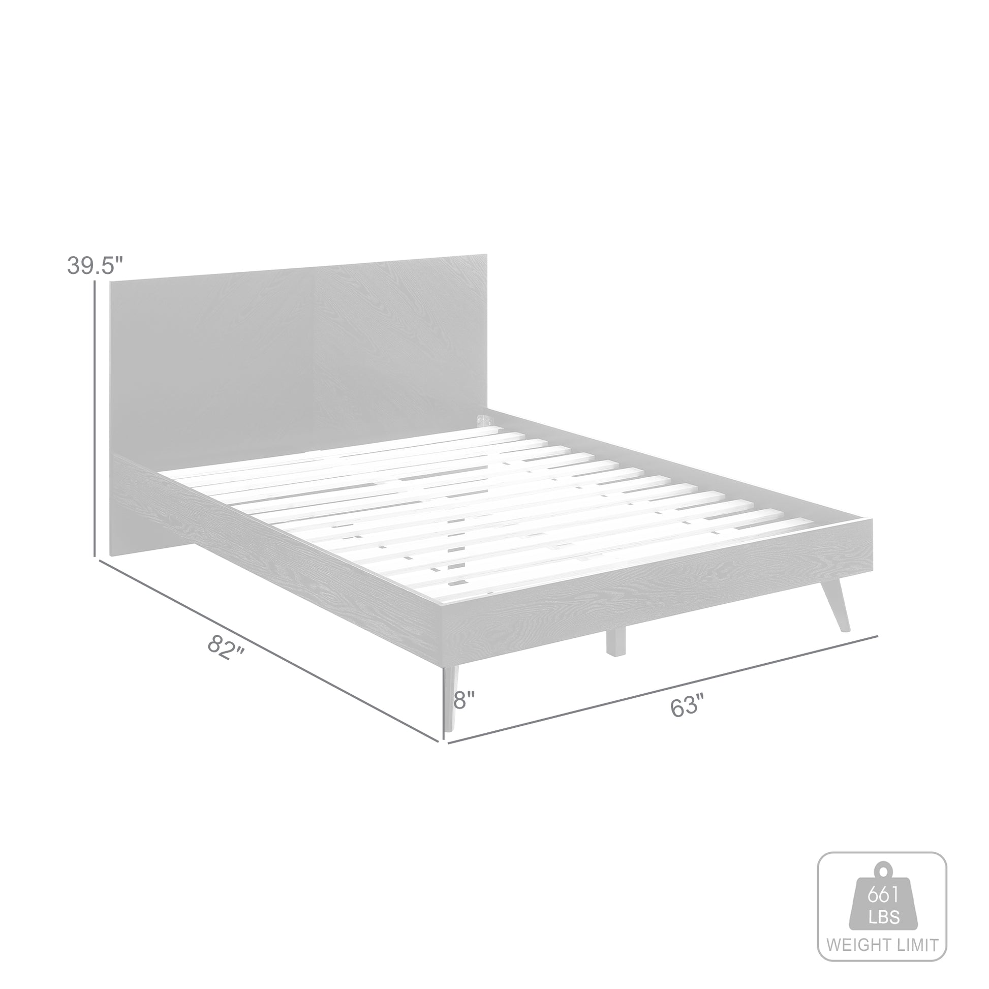 Petra Queen Platform Wood Bed Frame in Black Finish By Armen Living | Beds | Modishstore - 11