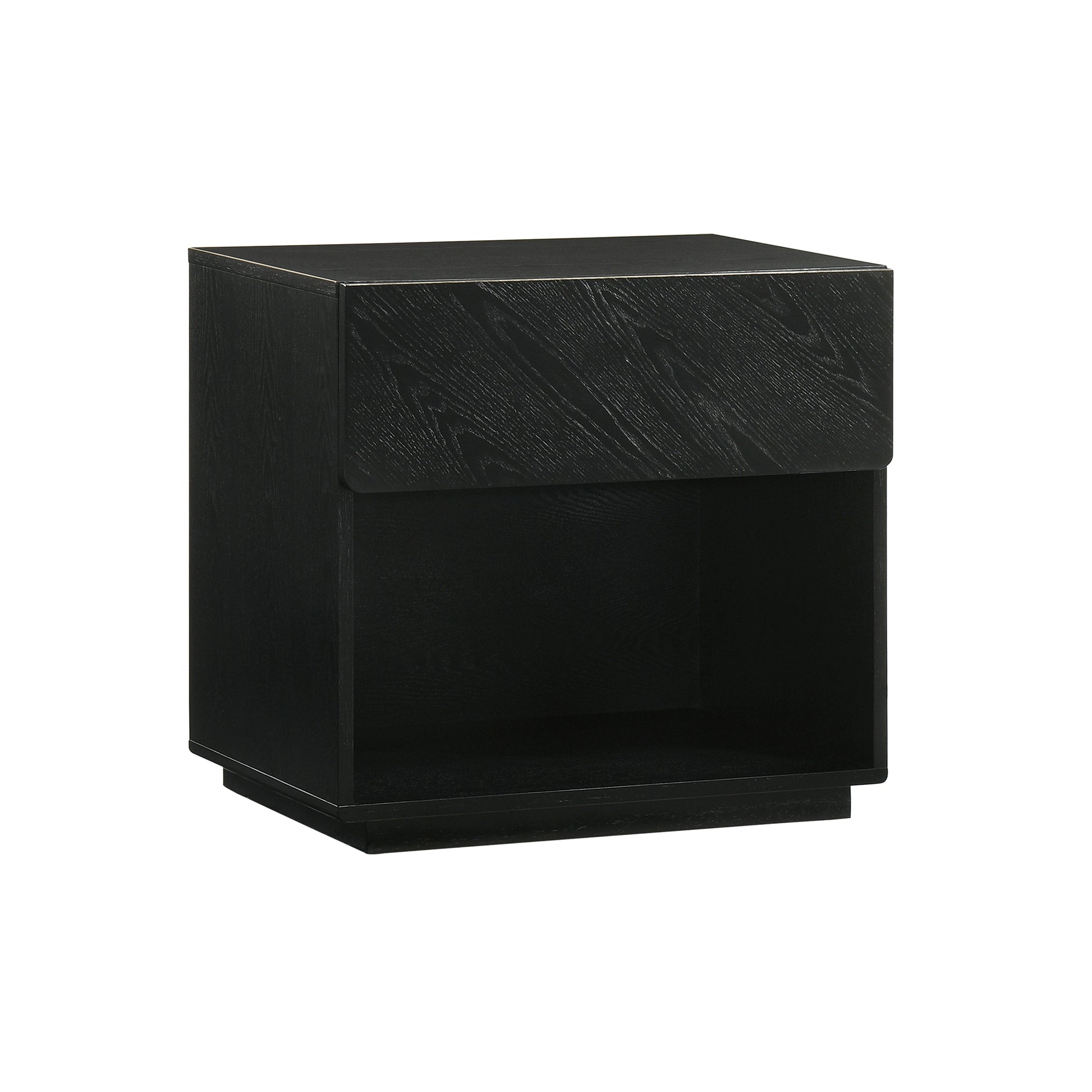 Petra 1 Drawer Wood Nightstand in Black Finish By Armen Living | Nightstands | Modishstore - 4