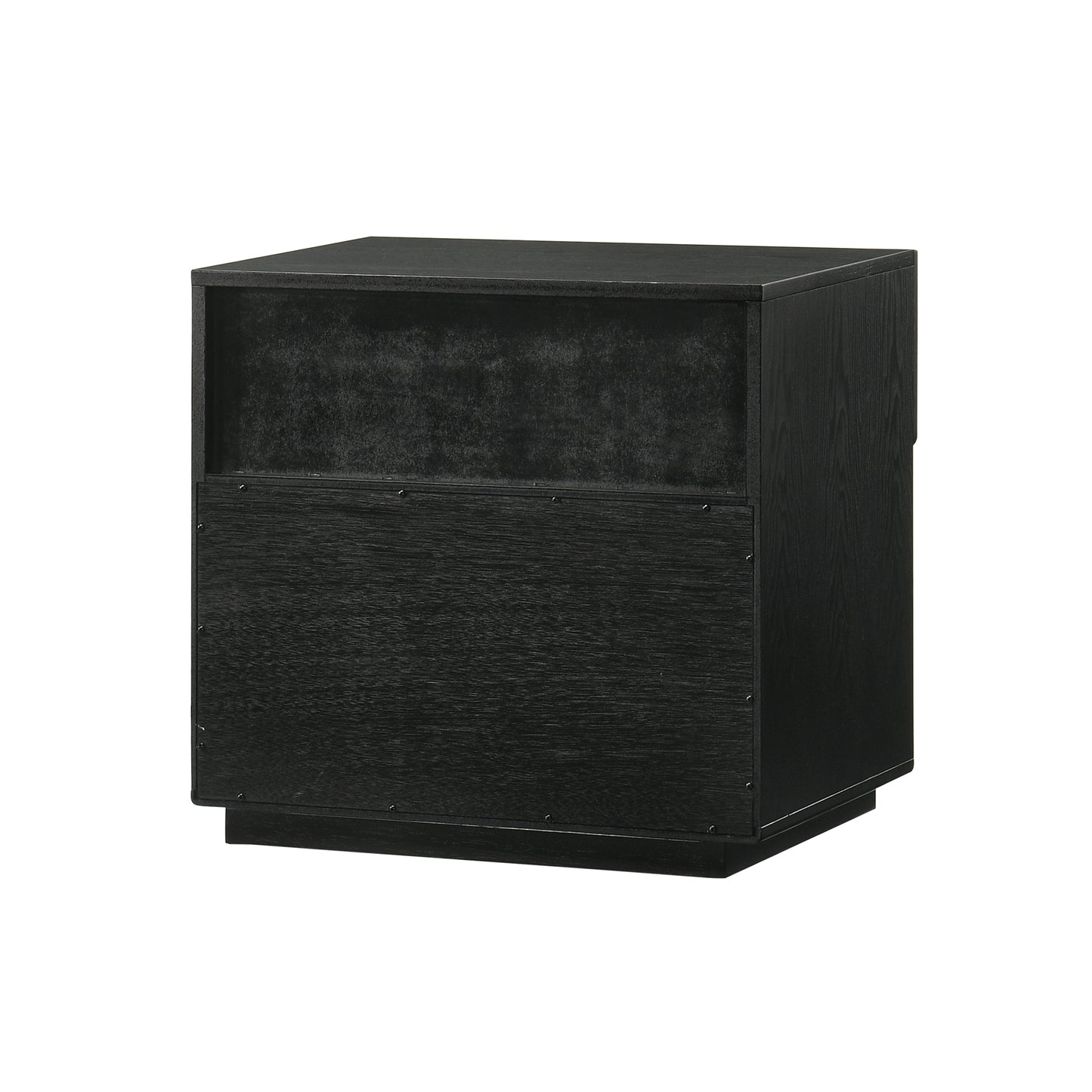 Petra 1 Drawer Wood Nightstand in Black Finish By Armen Living | Nightstands | Modishstore - 6