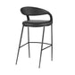 Ramona 26" Counter Stool with Matte Black Iron and Black Faux Leather By Armen Living | Bar Stools | Modishstore - 4