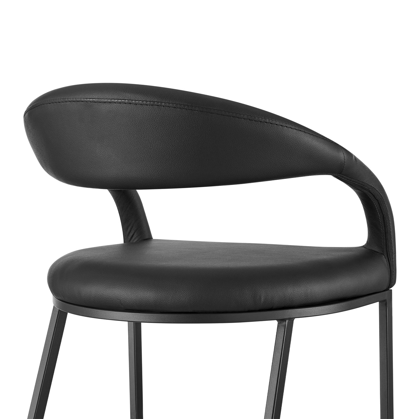 Ramona 26" Counter Stool with Matte Black Iron and Black Faux Leather By Armen Living | Bar Stools | Modishstore - 6