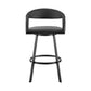 Ramona 26" Swivel Counter Stool with Matte Black Iron and Black Faux Leather By Armen Living | Bar Stools | Modishstore - 3