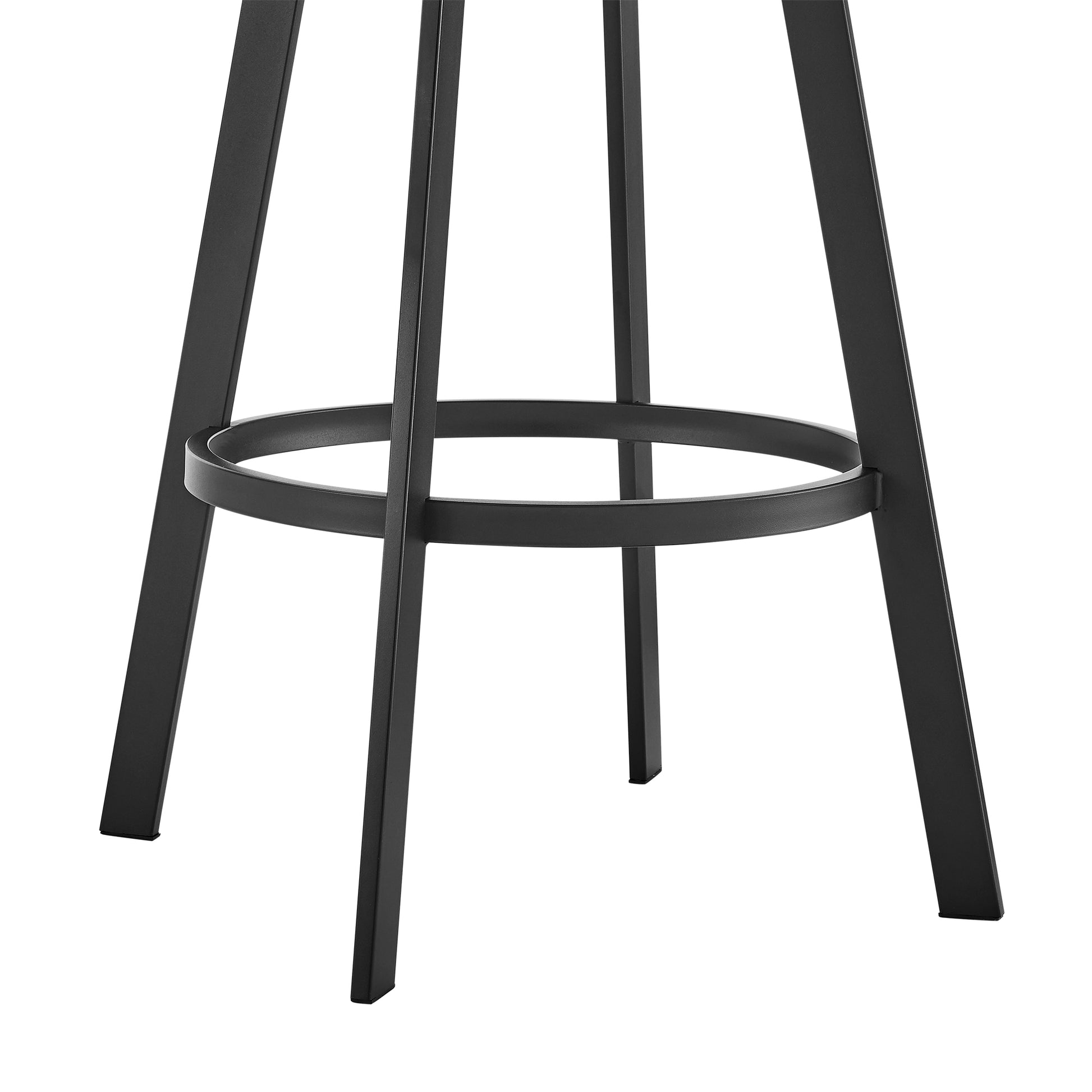 Ramona 26" Swivel Counter Stool with Matte Black Iron and Black Faux Leather By Armen Living | Bar Stools | Modishstore - 8