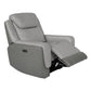 Rosalyn Zero Gravity Power Recliner in Silver and Gray Leather with Power Headrest By Armen Living | Recliners | Modishstore - 3