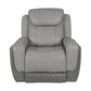 Rosalyn Zero Gravity Power Recliner in Silver and Gray Leather with Power Headrest By Armen Living | Recliners | Modishstore - 6