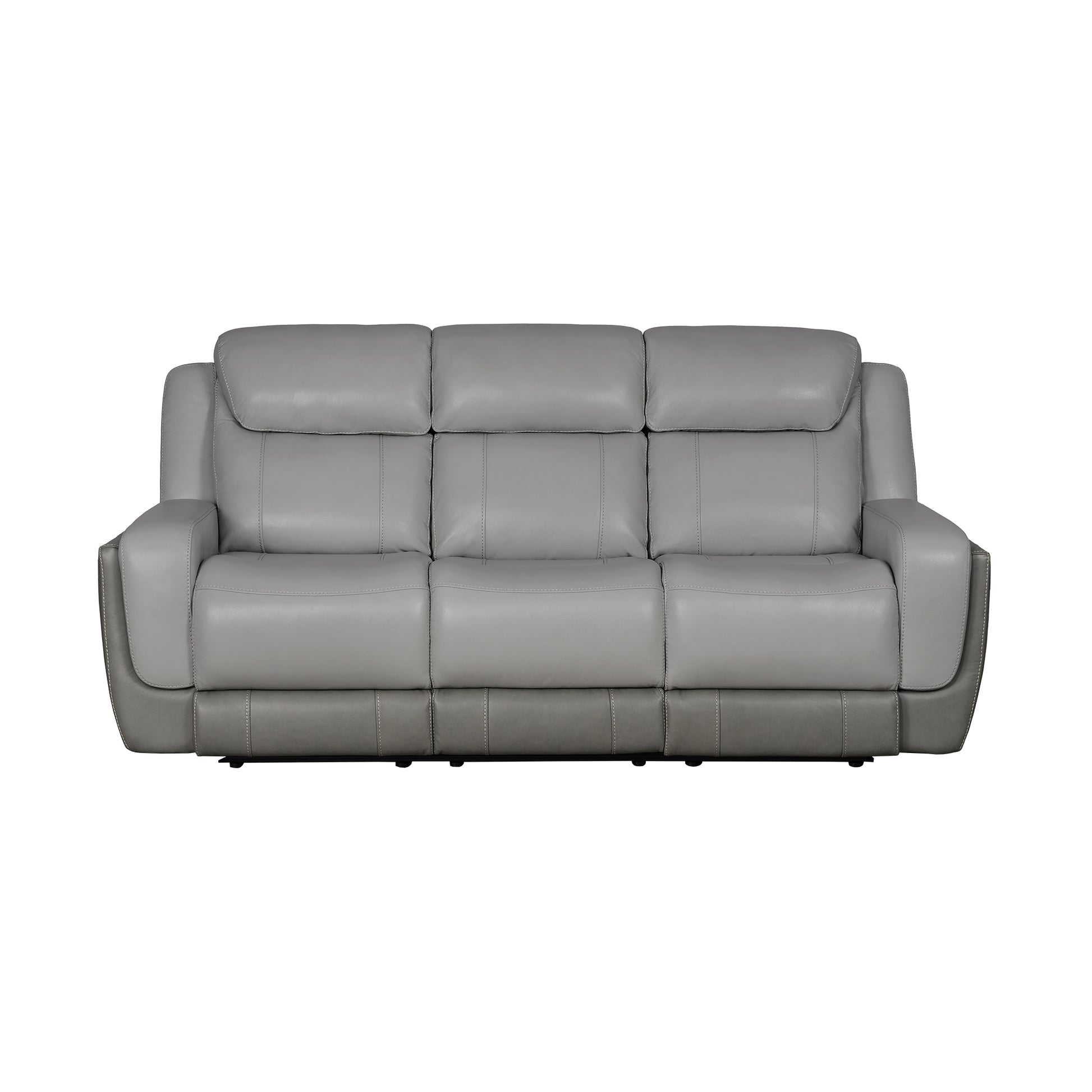 Rosalyn 87" Zero Gravity Power Reclining Sofa with Dropdown Console in Silver and Gray Leather By Armen Living | Sofas | Modishstore - 2