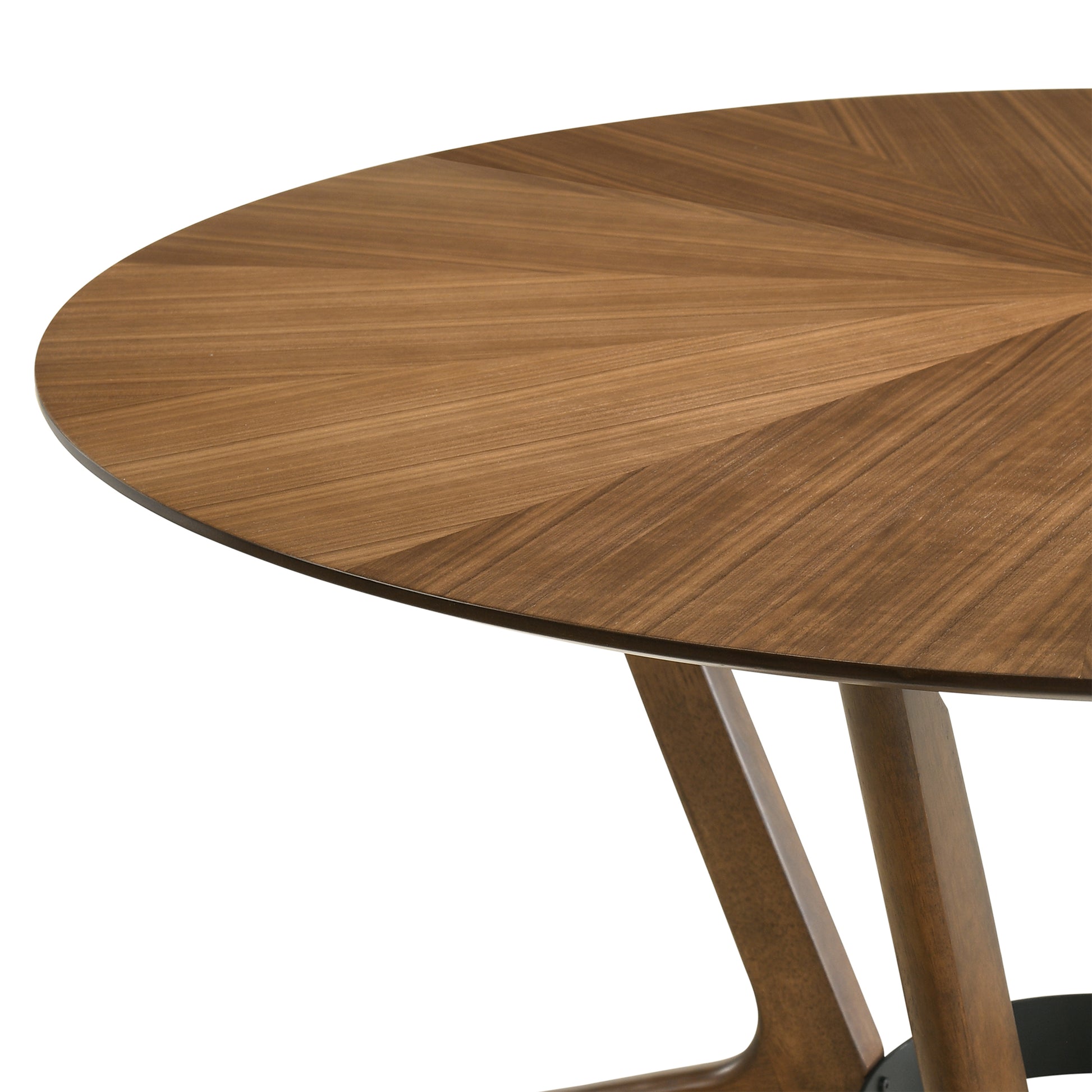 Santana Round Wood Dining Table in Walnut Finish By Armen Living | Dining Tables | Modishstore - 5