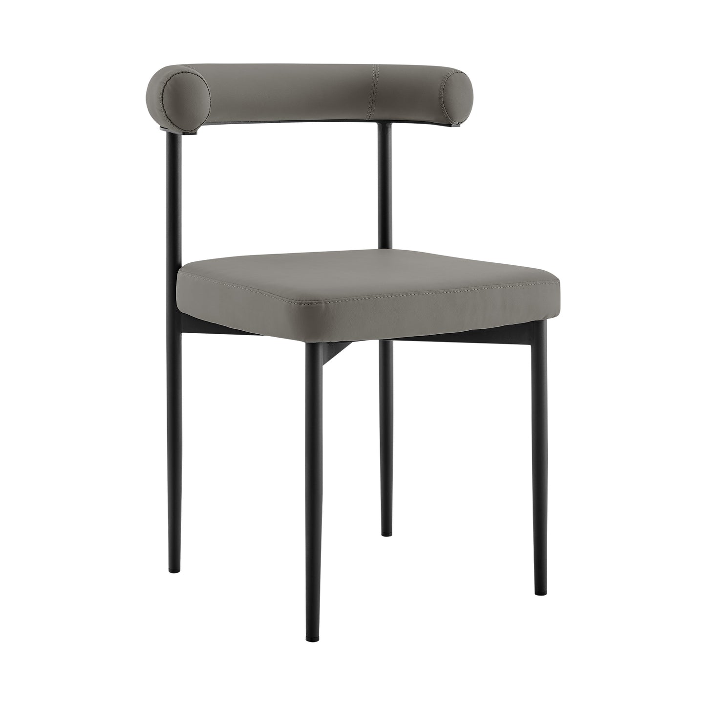 Shannon Dining Chair with Matte Black Iron and Thundercloud Gray Fabric - Set of 2 By Armen Living | Dining Chairs | Modishstore - 40