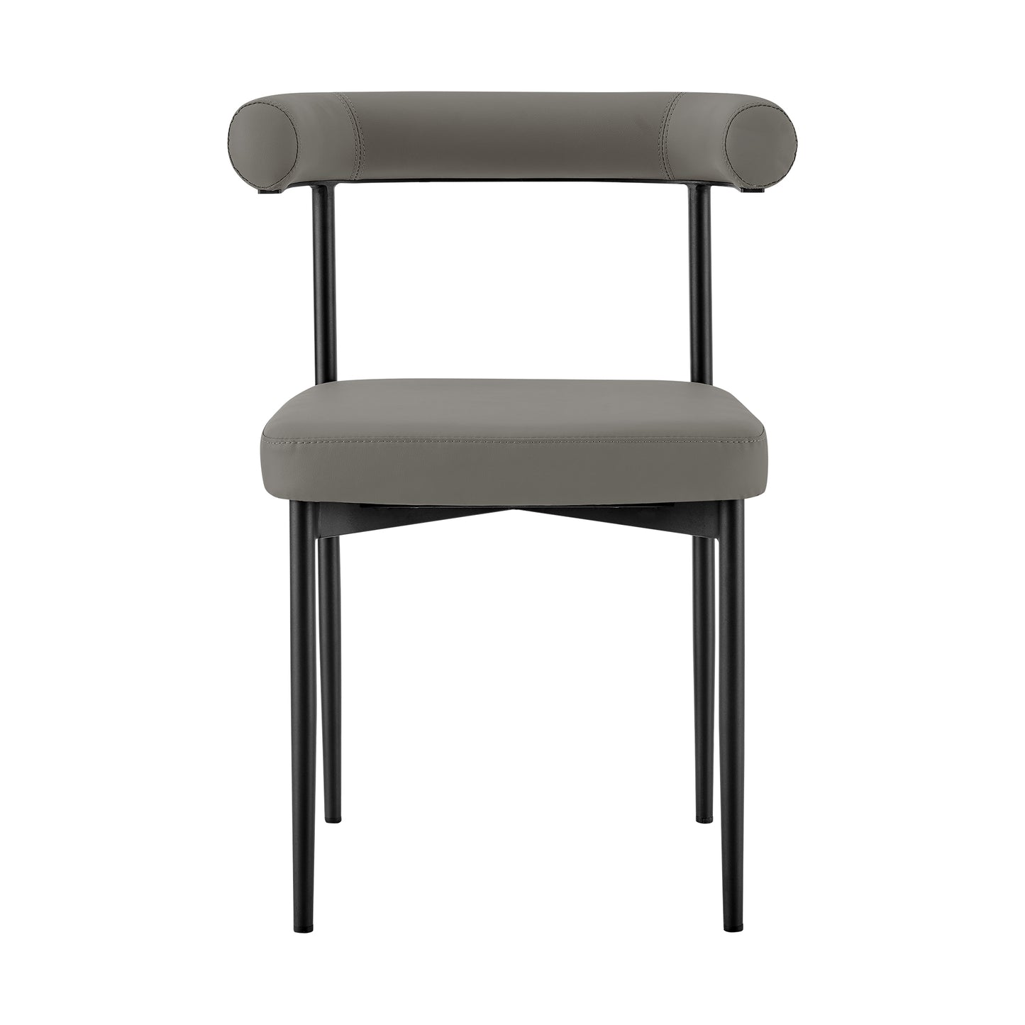 Shannon Dining Chair with Matte Black Iron and Thundercloud Gray Fabric - Set of 2 By Armen Living | Dining Chairs | Modishstore - 41