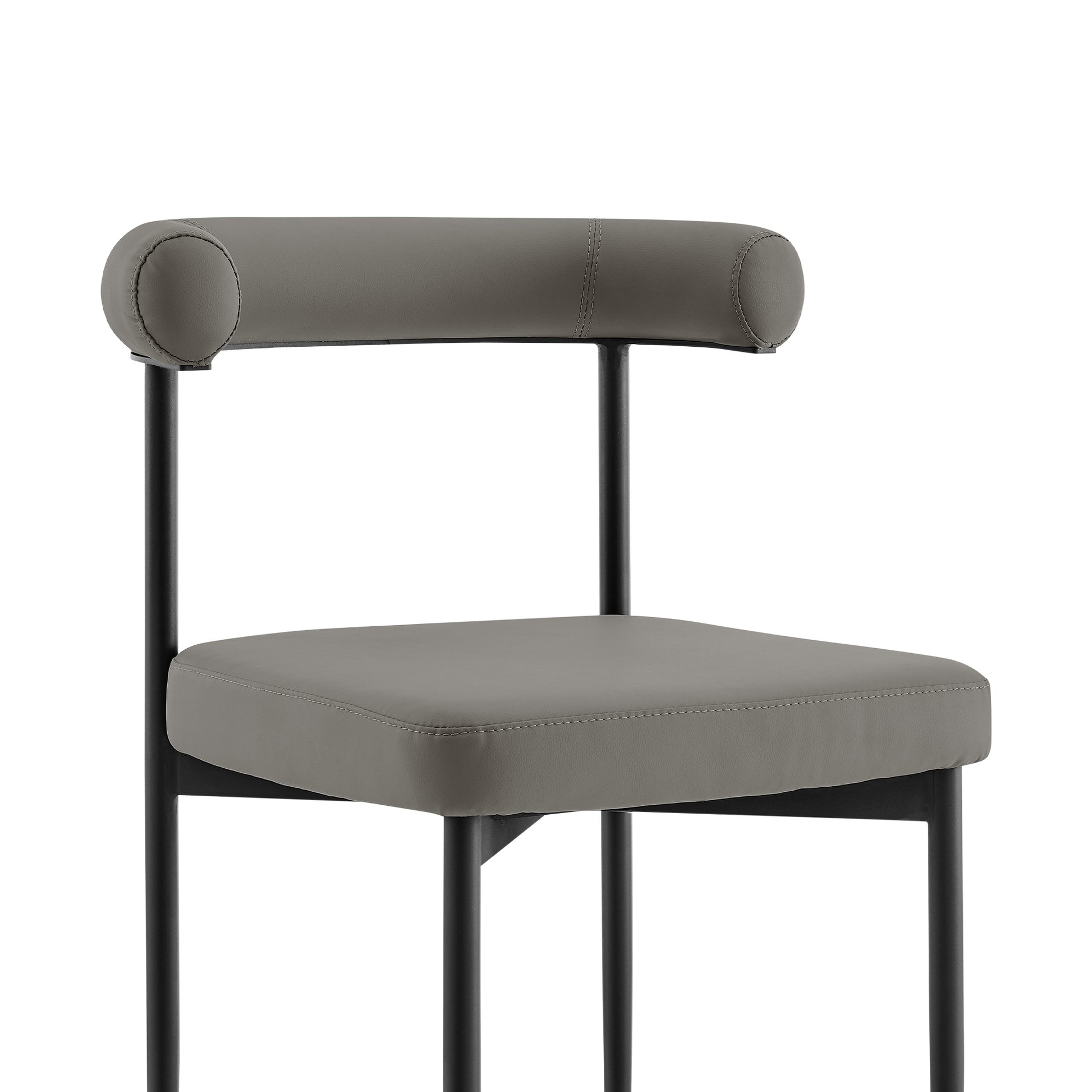 Shannon Dining Chair with Matte Black Iron and Thundercloud Gray Fabric - Set of 2 By Armen Living | Dining Chairs | Modishstore - 43