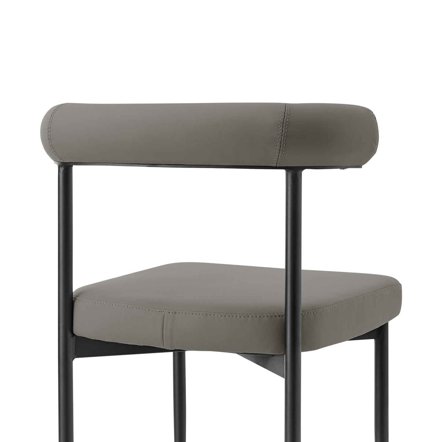 Shannon Dining Chair with Matte Black Iron and Thundercloud Gray Fabric - Set of 2 By Armen Living | Dining Chairs | Modishstore - 44