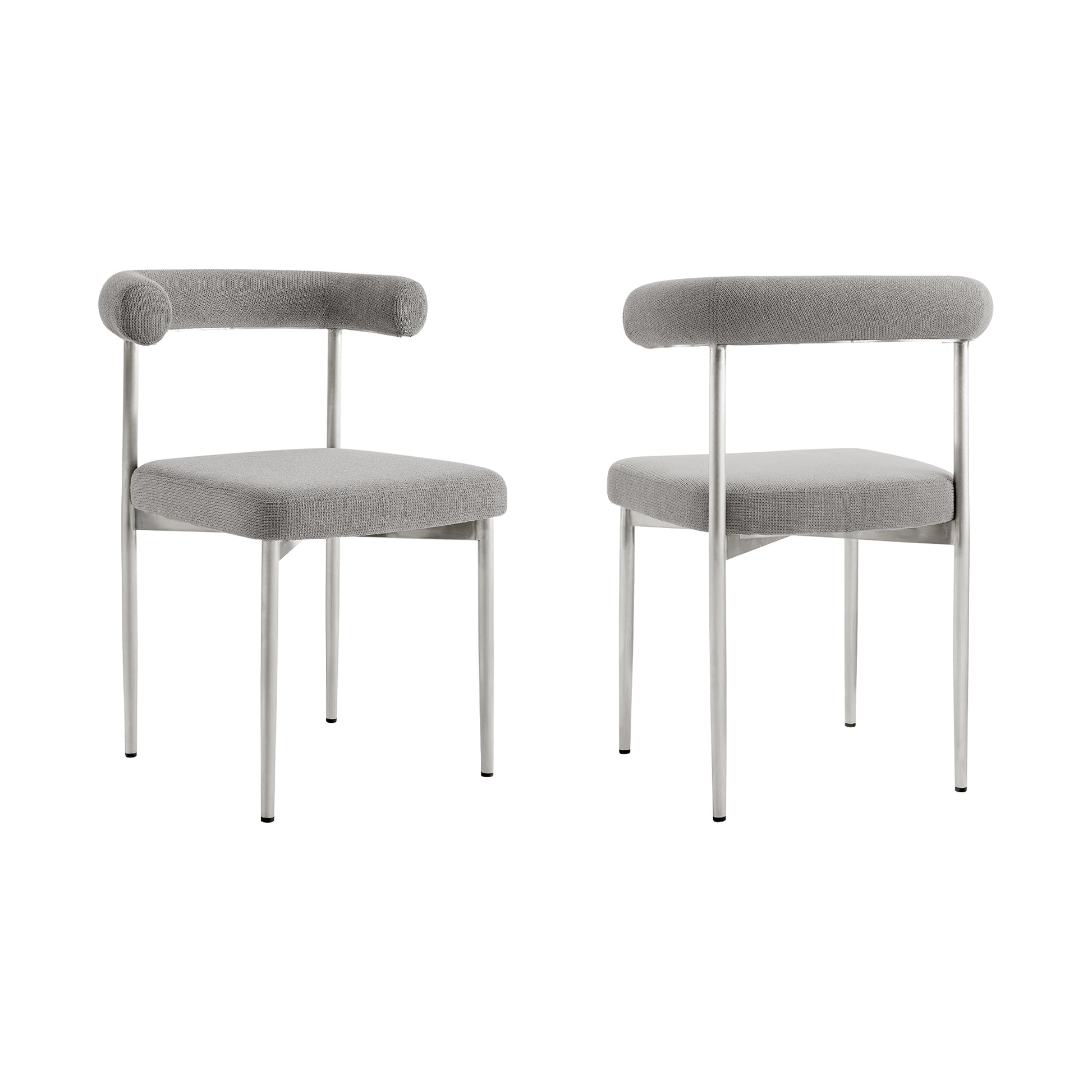 Shannon Dining Chair with Matte Black Iron and Thundercloud Gray Fabric - Set of 2 By Armen Living | Dining Chairs | Modishstore - 51