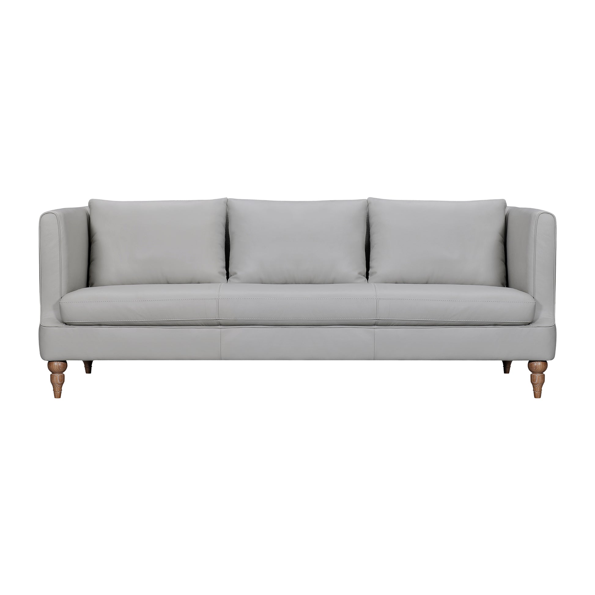 Vincenza 85" Dove Gray Leather Sofa By Armen Living | Sofas | Modishstore - 2