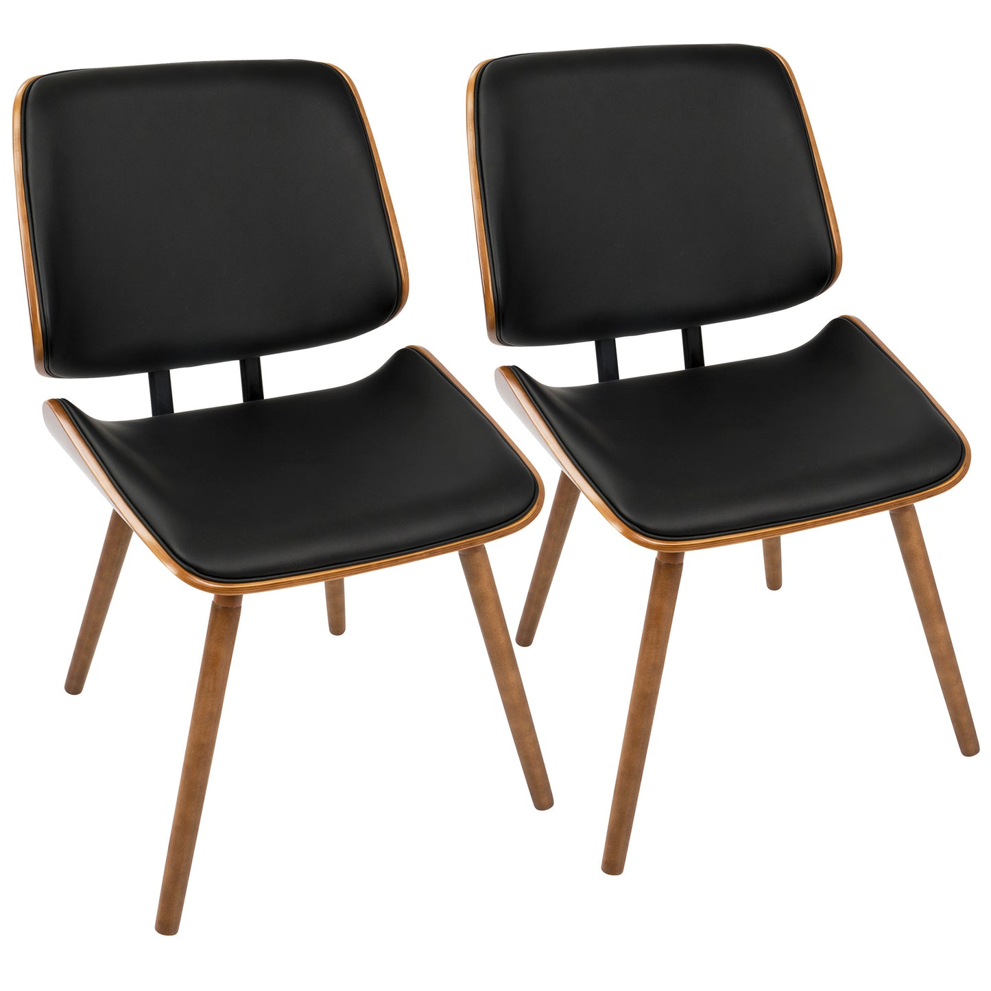 Lombardi Chair - Set of 2 By LumiSource - CH-LMB WL+BK2 | Dining Chairs | Modishstore - 3