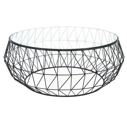 LeisureMod Malibu Modern Round Glass Top Coffee Table With Metal Base | Coffee Tables | Modishstore - 11