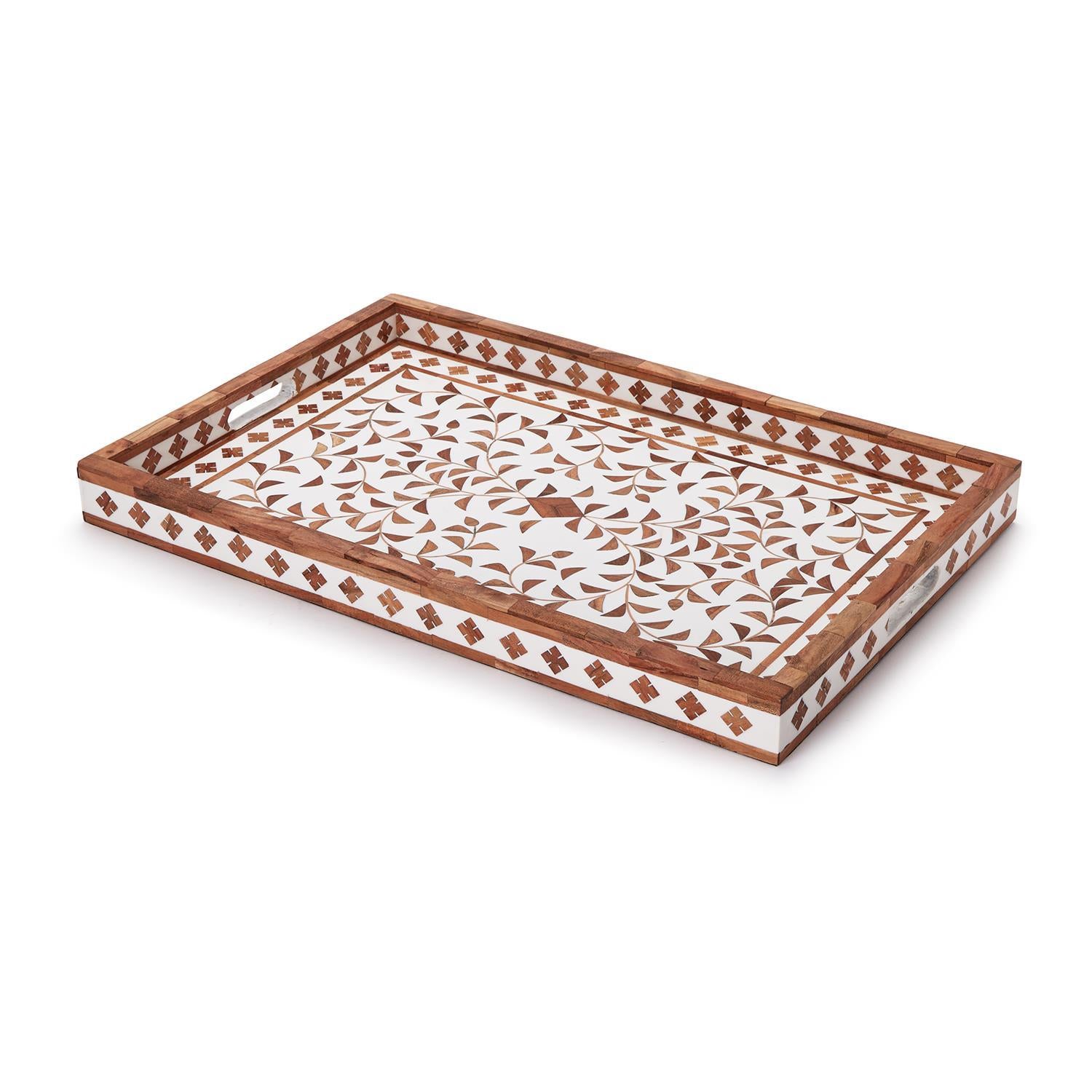 Jaipur Palace Natural Serving Tray By Tozai Home | Trays | Modishstore - 1