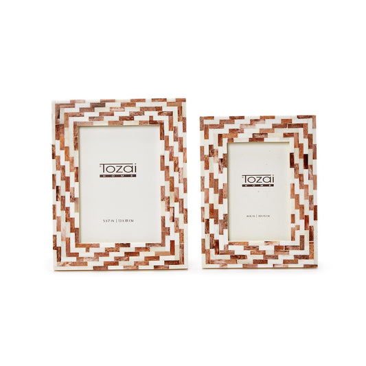 Brick Mosaic Photo Frame Set Of 6 By Tozai Home | Frames | Modishstore - 1