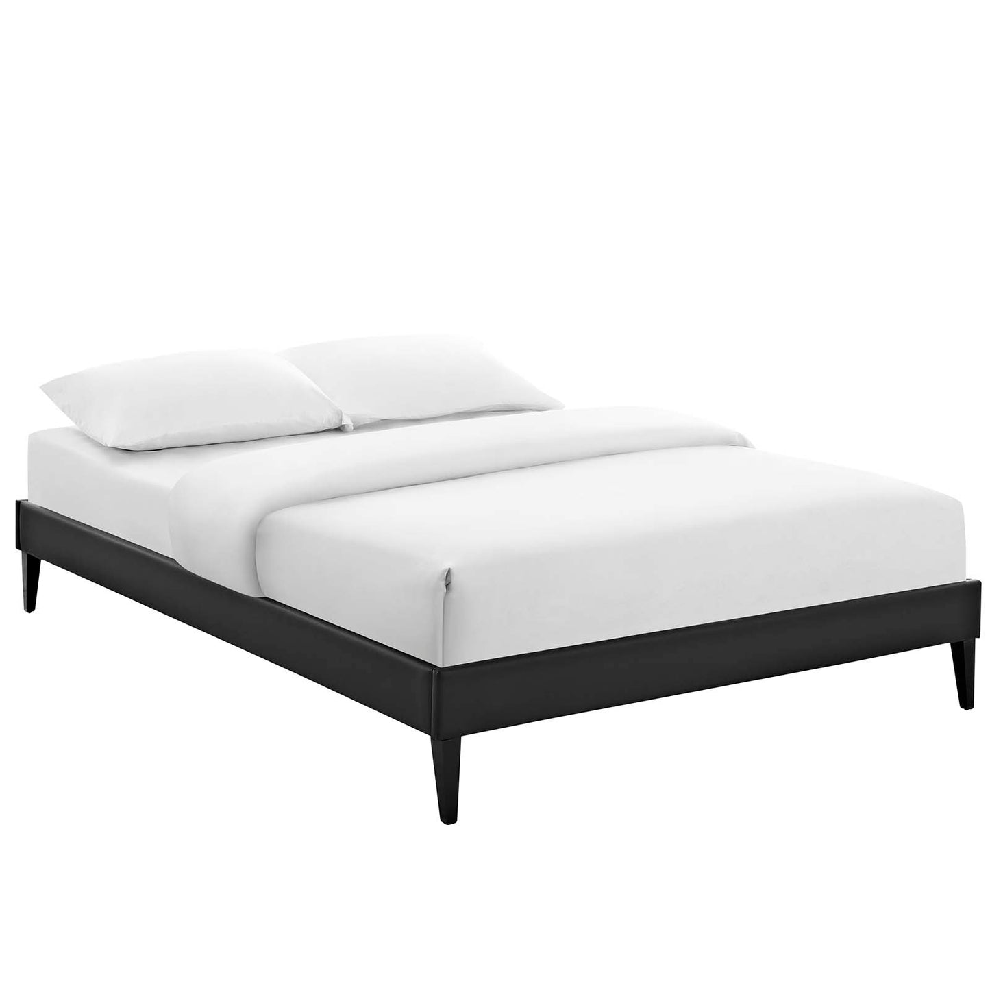 Modway Sharon Vinyl Full Bed Frame with Squared Tapered Legs