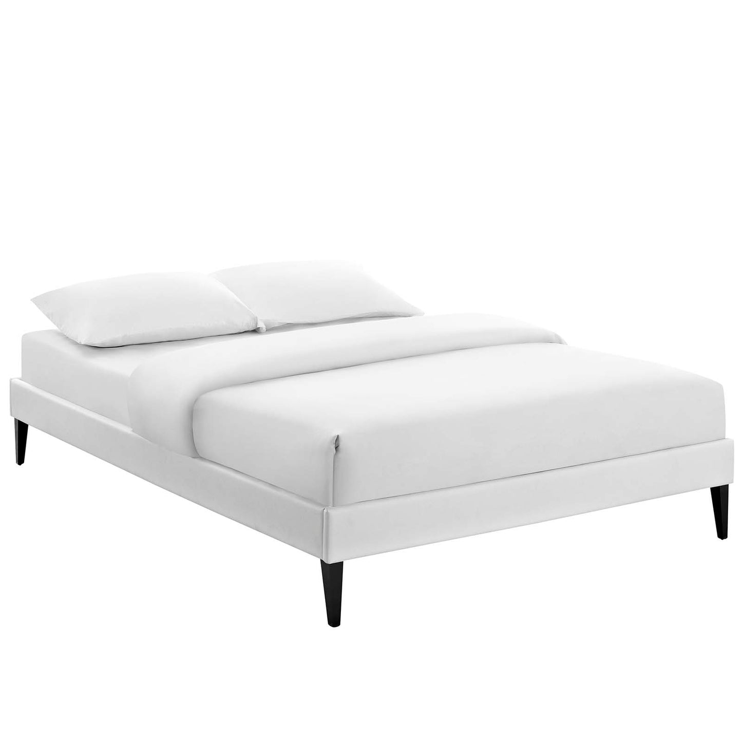 Modway Sharon Vinyl Full Bed Frame with Squared Tapered Legs