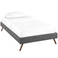 Modway Helen Fabric Twin Bed Frame with Round Splayed Legs