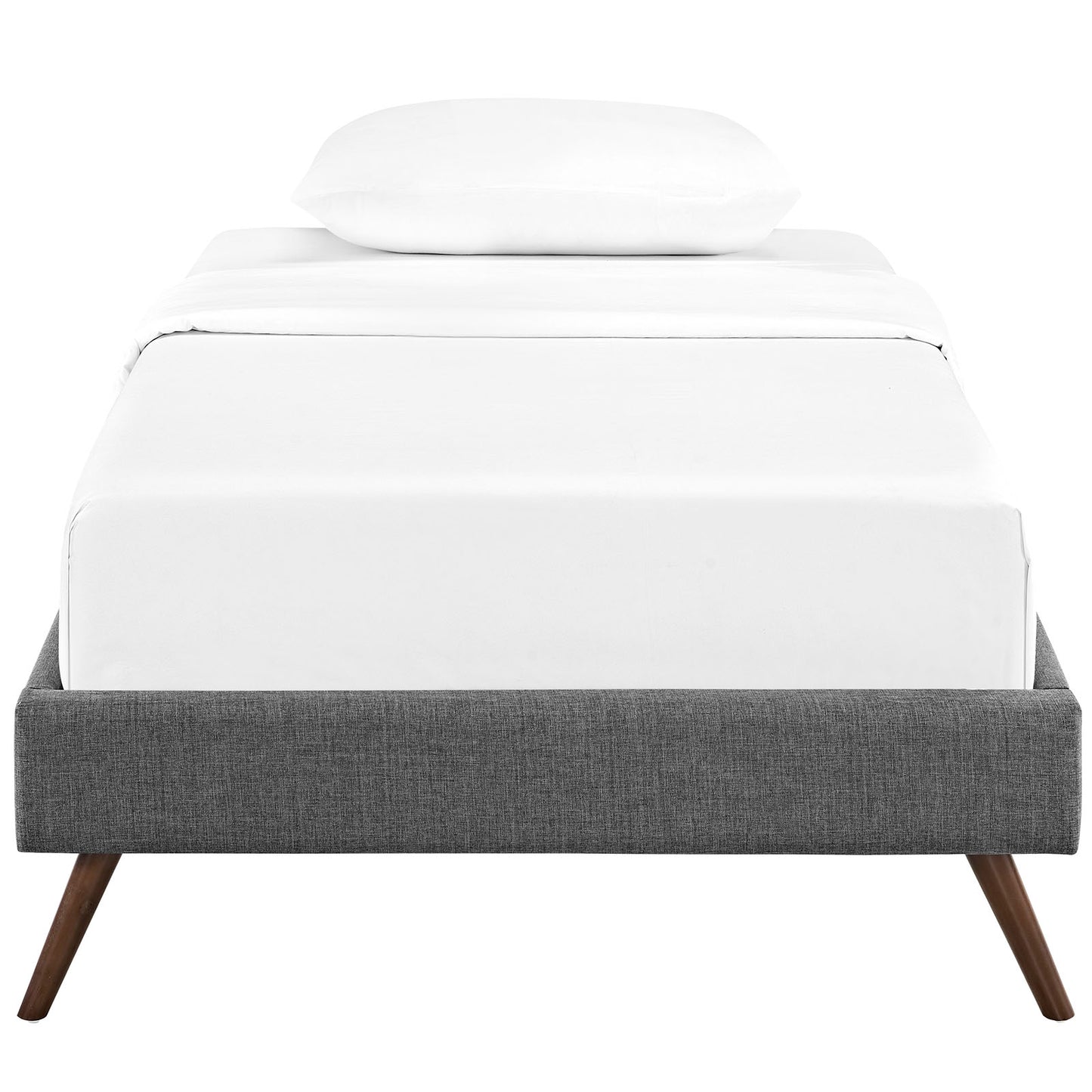 Modway Helen Fabric Twin Bed Frame with Round Splayed Legs