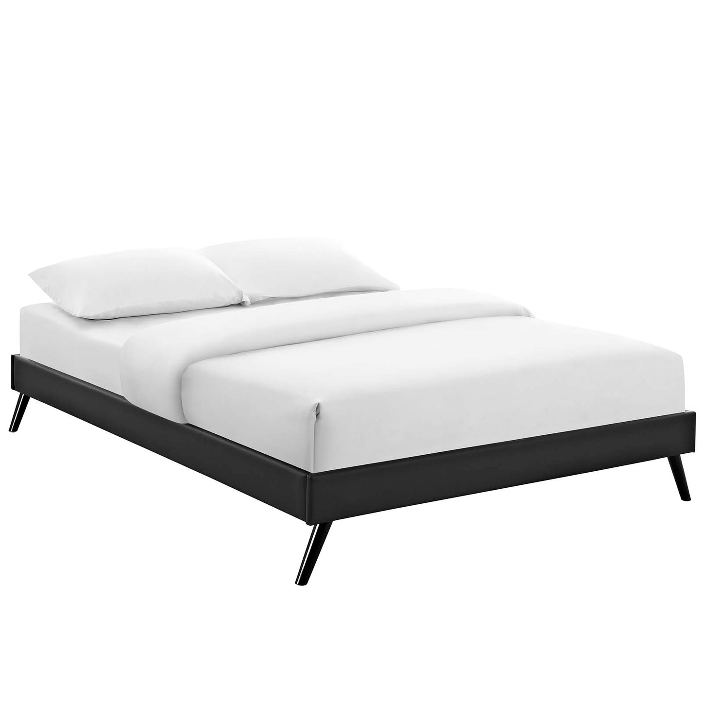 Modway Helen Vinyl Queen Bed Frame with Round Splayed Legs