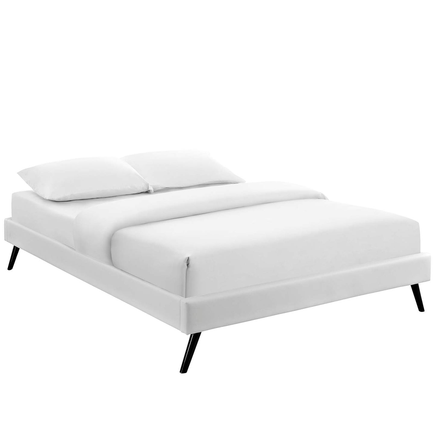 Modway Helen Vinyl Queen Bed Frame with Round Splayed Legs