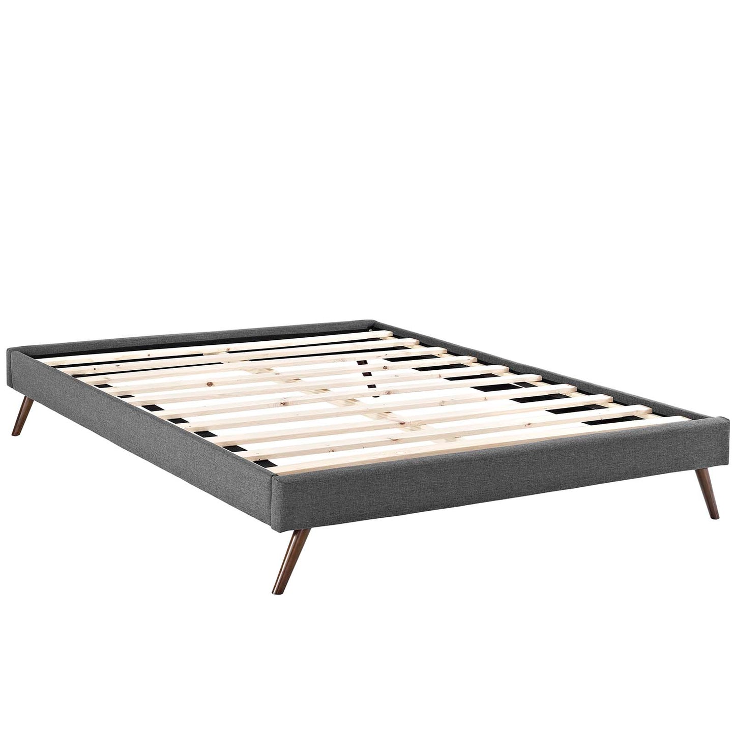 Modway Helen Fabric Queen Bed Frame with Round Splayed Legs