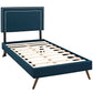 Modway Jessamine Fabric Twin Platform Bed with Round Splayed Legs