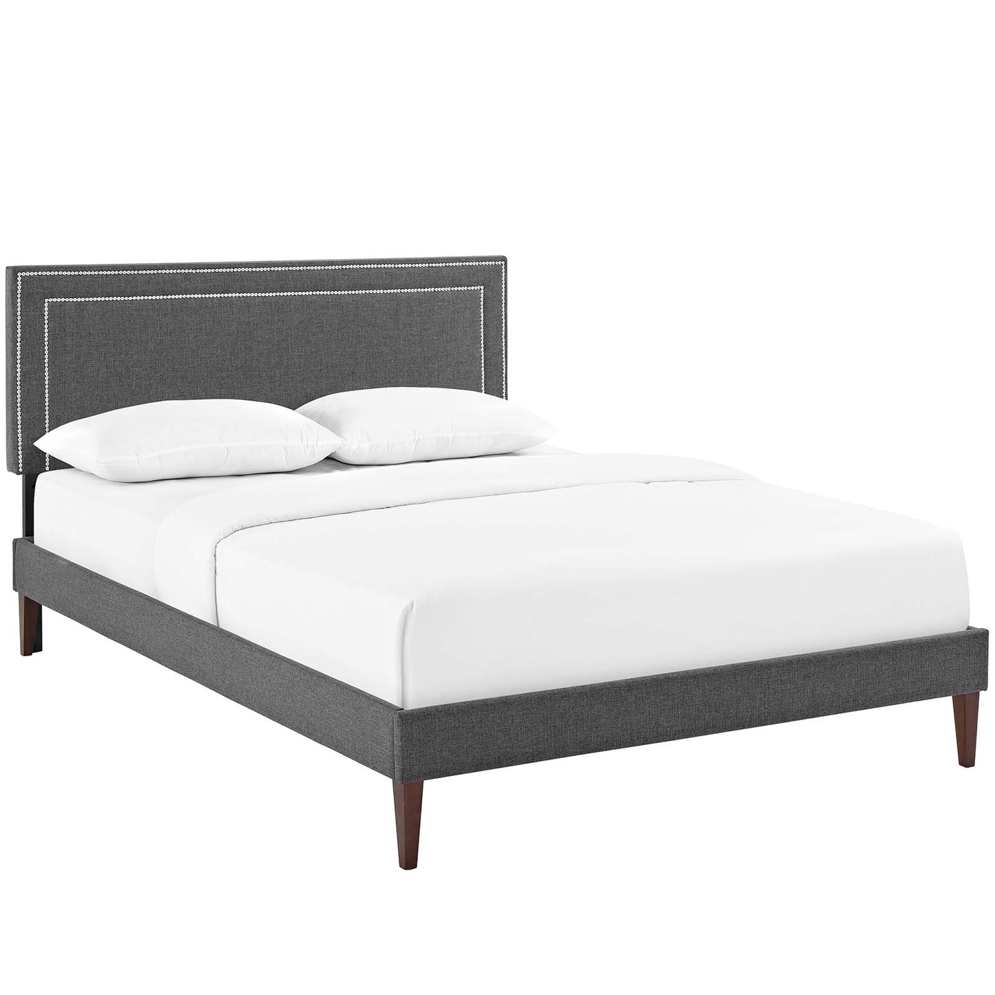 Modway Jessamine Fabric Full Platform Bed with Squared Tapered Legs